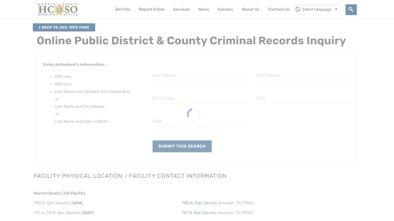 Online Public District & County Criminal Records Inquiry—Harris County ...